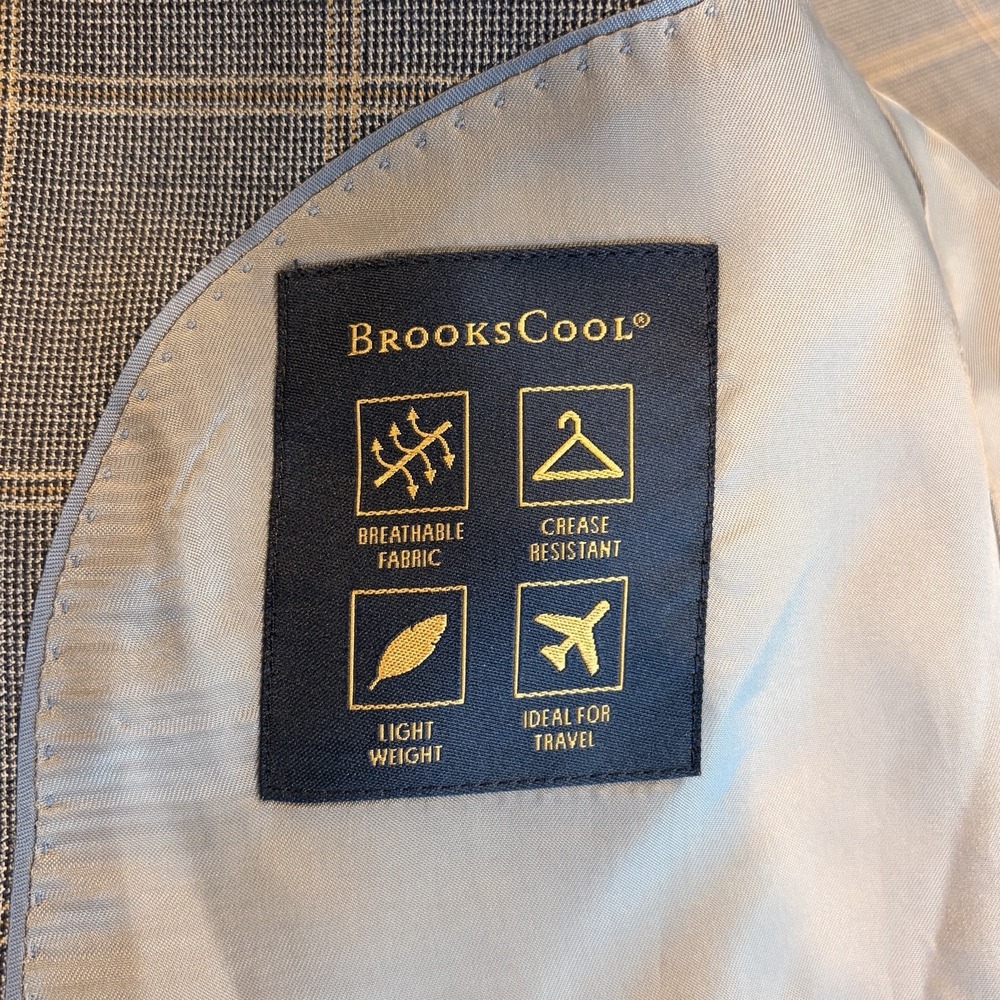 Brooks Brothers BrooksCool Madison Fit 42L Sport Coat Windowpane Gray Summer - Picture 4 of 16